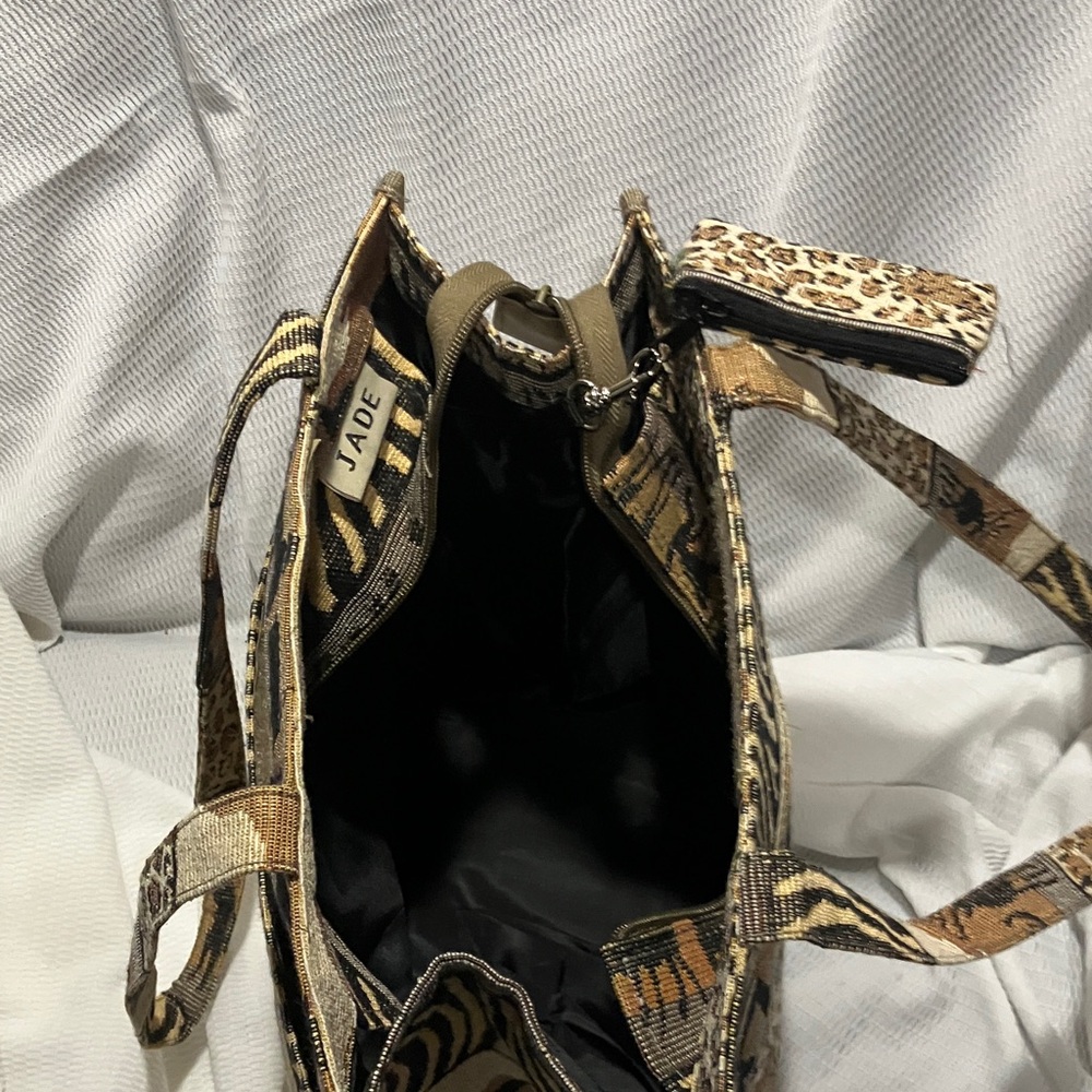 Jade Safari Animal-Print Canvas Tote in Brown and Black - Picture 5 of 7